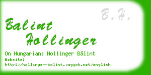 balint hollinger business card